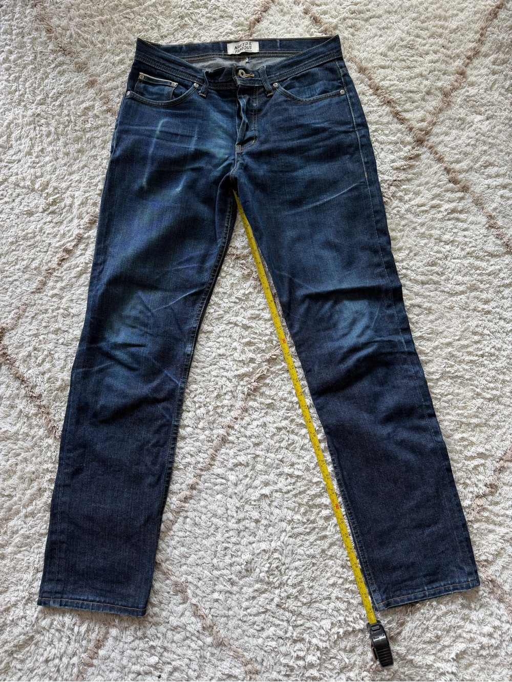 Naked & Famous Denim Dark Blue Straight Jeans